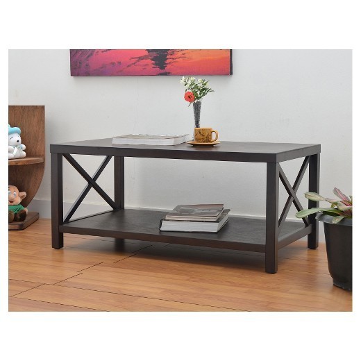 threshold steel gray traditional coffee table