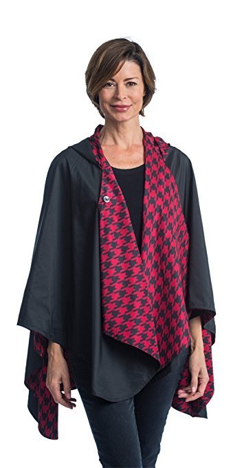 RainCaper Rain Poncho for Women Choose Your Color Reversible Rainproof Hooded Cape in Gorgeous Ultrasoft Colors