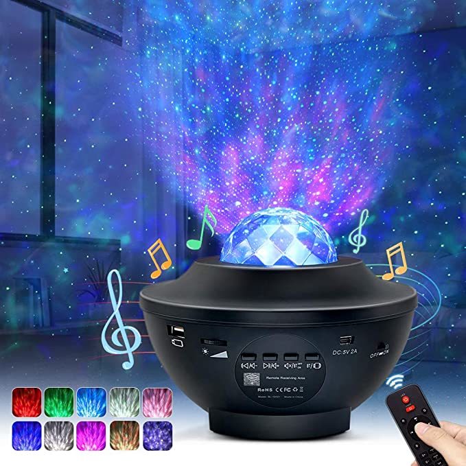 Star Projector Night Light Projector with Led Galaxy Ocean Wave Projector Bluetooth Music Speaker for Night Light Ambiance